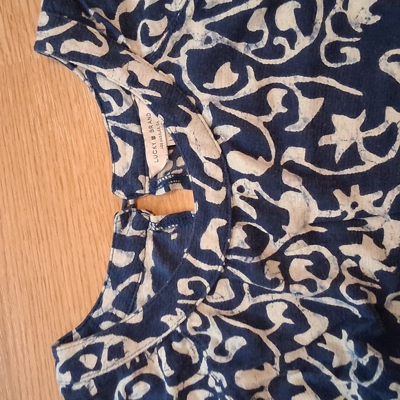 Lucky Brand Womens Blue Paisley Print Blouse Size Large - Picture 4 of 6